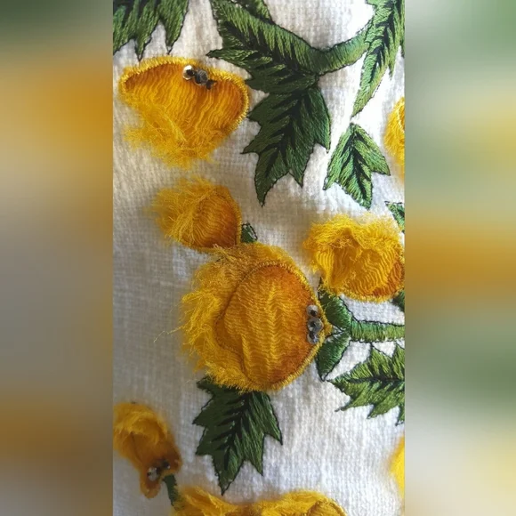 $3.600 NEW OSCAR DE LA RENTA STUNNING FLORAL SILK EMBROD RUNWAY SKIRT US 10